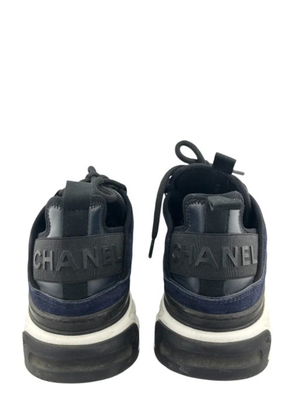 Chanel Navy Suede CC Trainers